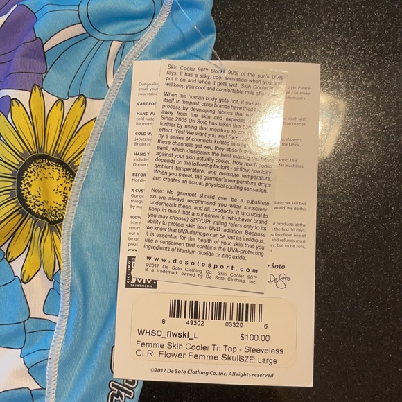 De Soto triathlon L sleeveless Kit top - Picture 2 of 2